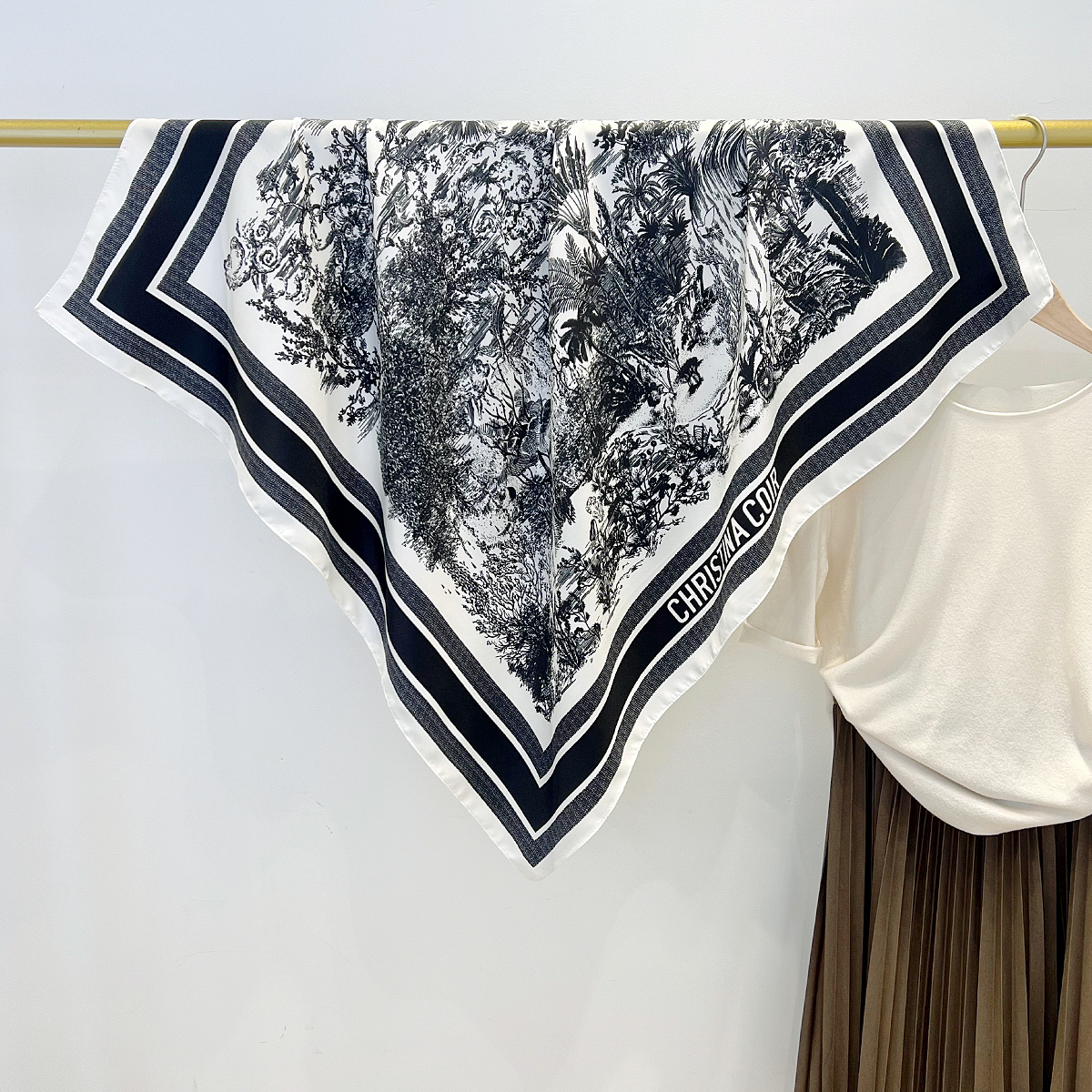 40style 90X90cm Twilly Square Scarf Women Fashion Handle Bag Scarves Paris Shoulder Tote Luggage Ribbon Head Wrap