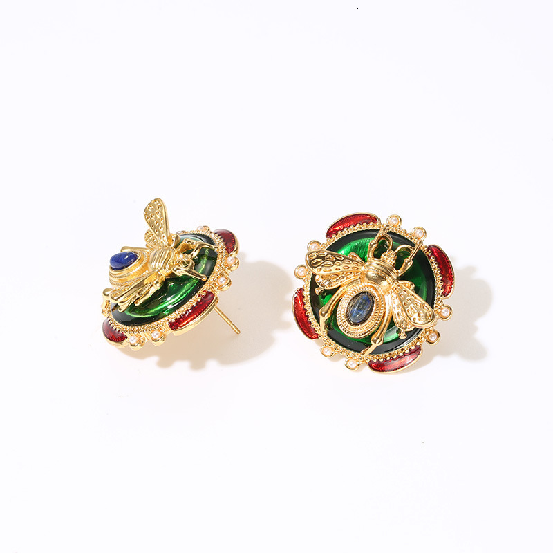 European and American cross-border trendy niche INS retro bee earrings Hawaiian jewelry ddmythur