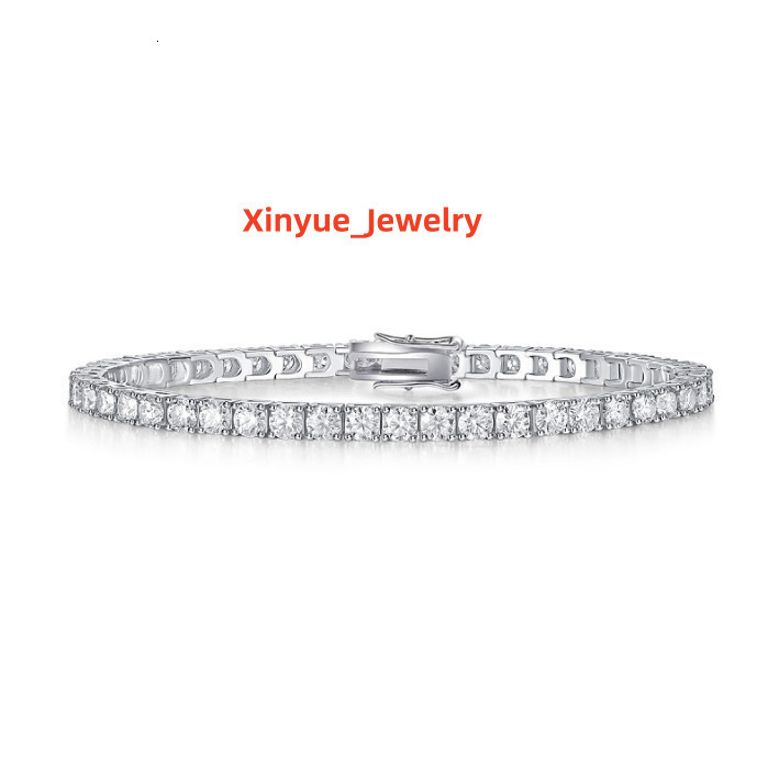 S925 Sterling Silver Moissanite 2mm Tennis Bracelet High-End Classic Style for Party or Gift Fashion Trend