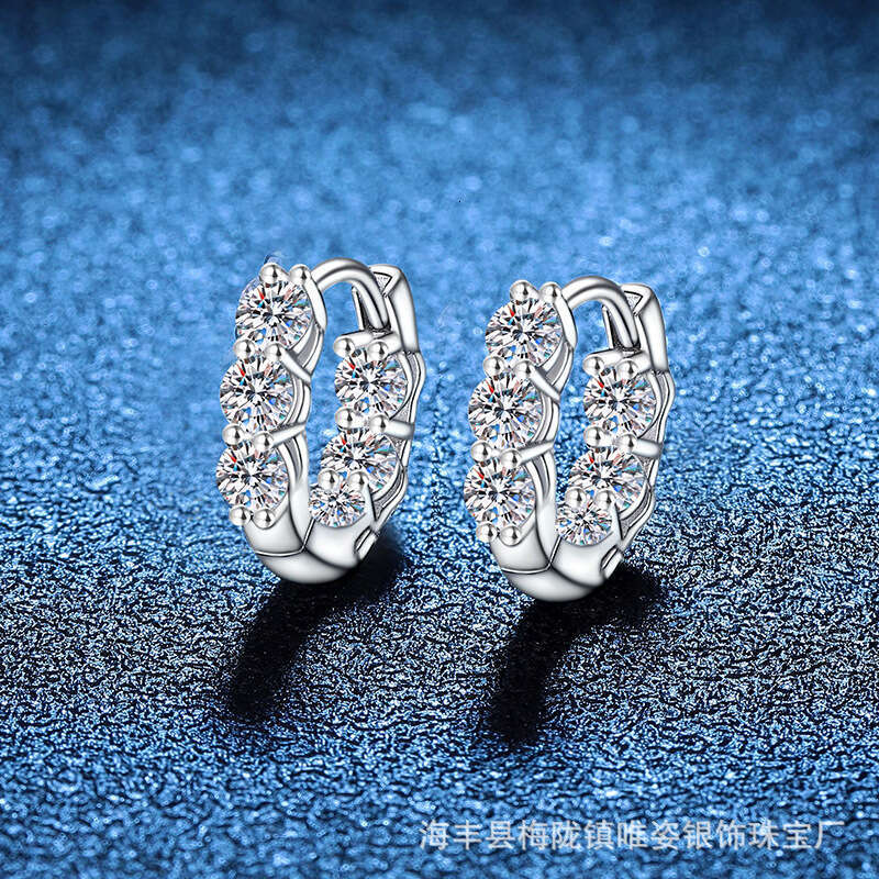 S Pure Sier for Women Studs 1.2 Carat D Color Moissanite Earrings 3e4