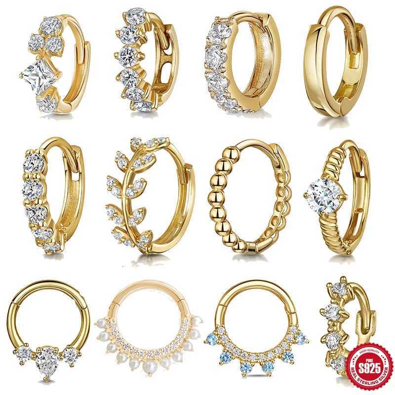 925 Sterling Silver Shiny Rhinestone Hoop Earrings for Women Single Cartilage Small Hoop Ear Bone Buckle Piercing Jewelry XJ250718