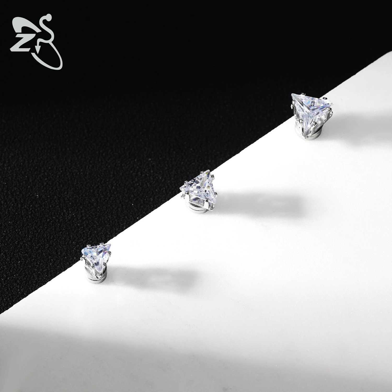 1 Piece Magnetic Clip-on Earrings Star Heart Shape CZ Crystal Ear Clip No Piercing Ear Stud No Pierced Earring Jewelry 4-8MMXJ250718