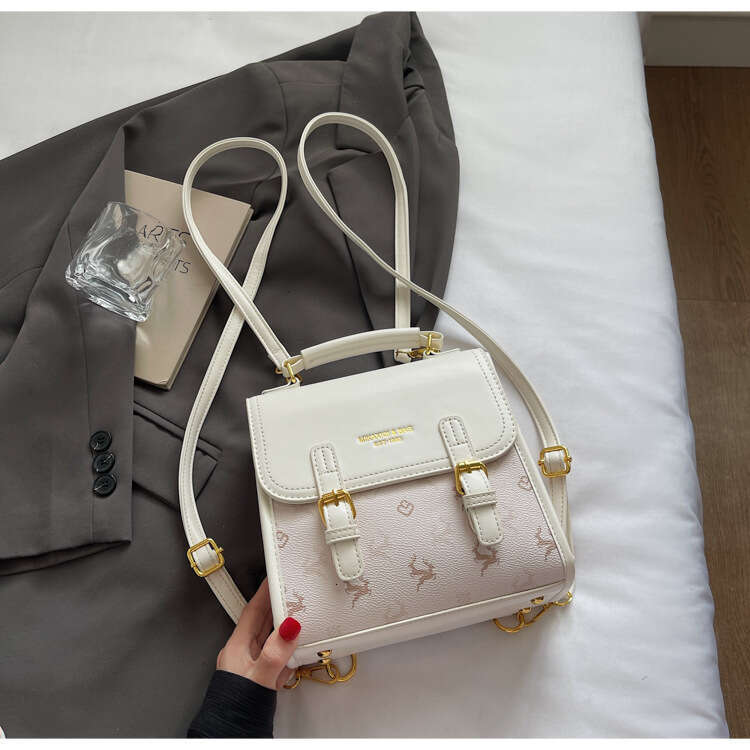 Women's Handbag 2025 New Simple Casual Mini School Bag Versatile Color Block Commuter Backpack