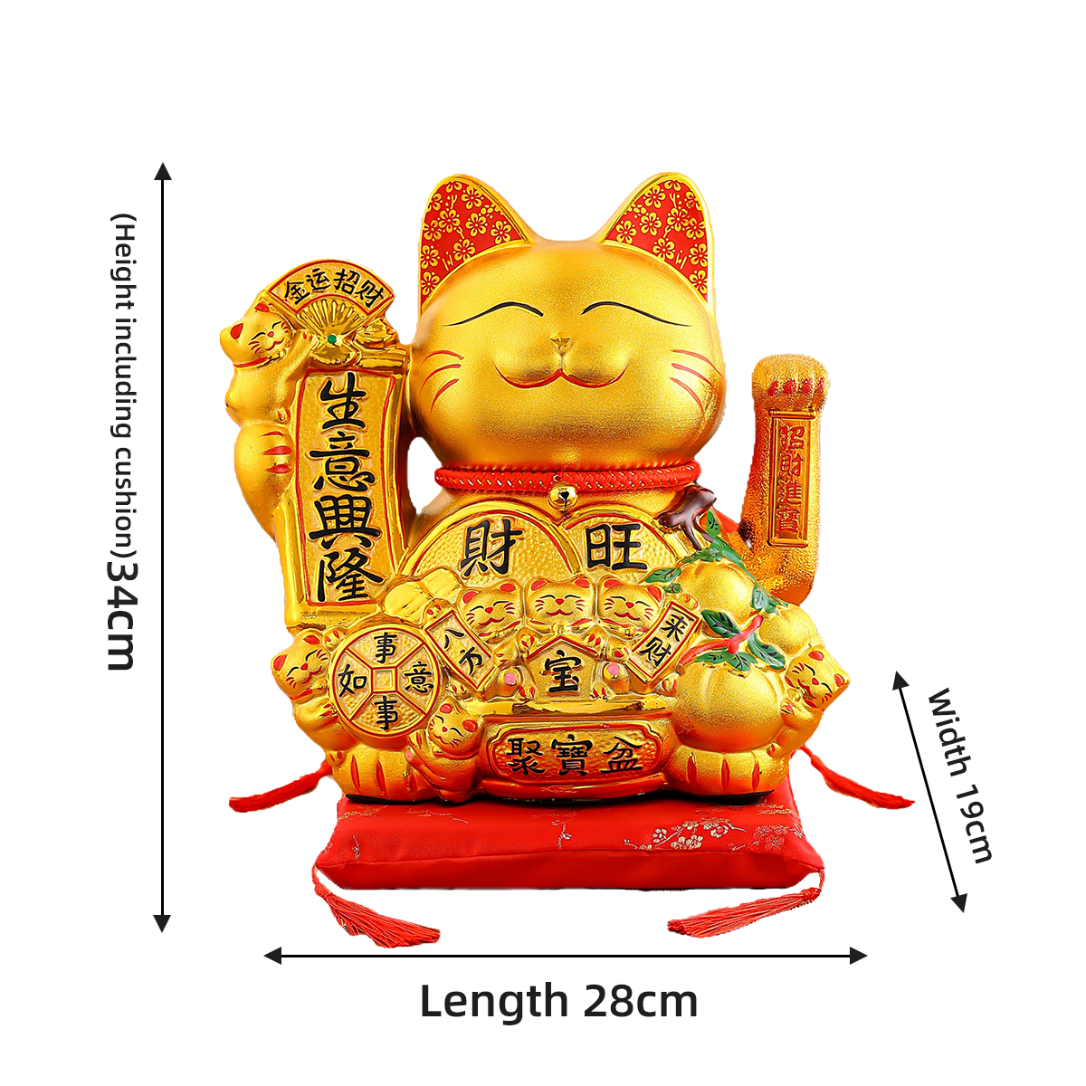 Handcrafted Ceramic cat Statue with Lifelike Movement & Gold Detailing for Home Decor Handmade Painting Gold plating process