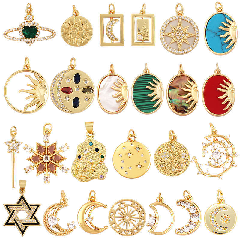 L93 L45 L87 DIY Jewelry Accessories Micro Inlay Mini Moon Sun Pentagram Hexagram Small