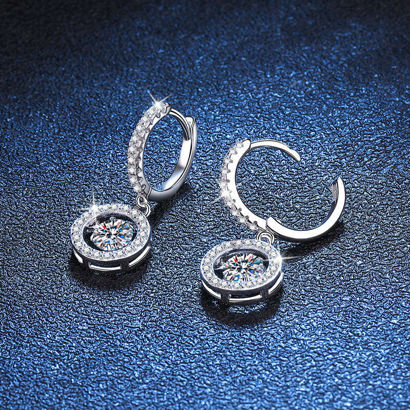 Smart S Pure Sier 50 Carat D Color Moissanite Stud Earrings 04e