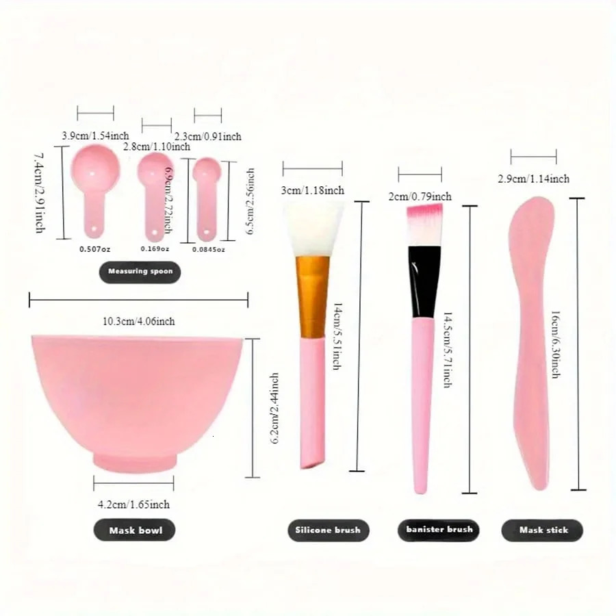7pcsSet DIY Face Mask Mixing Tools Applicator Spatula Bowl Spoons Applying Masks And Skin Care Products 250716