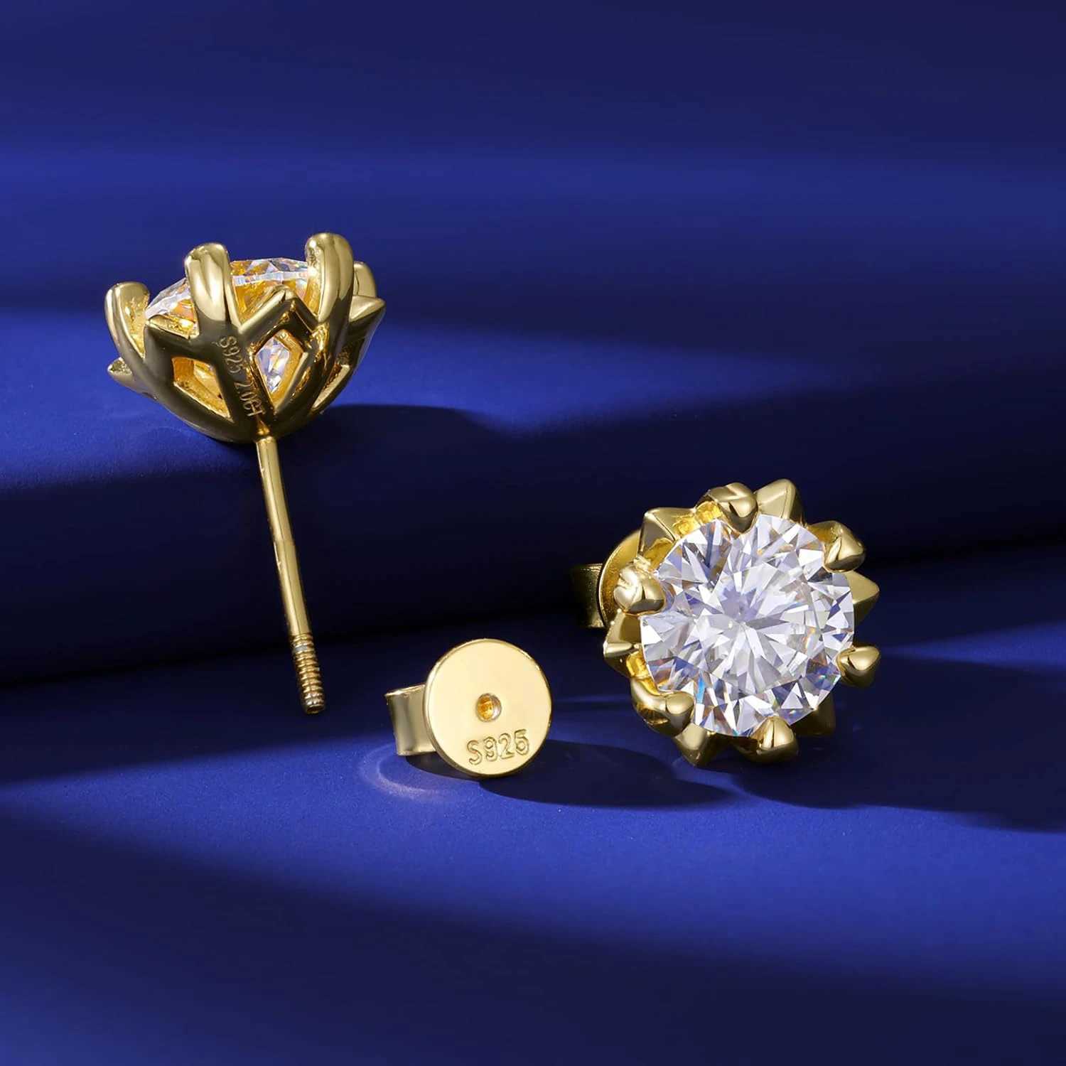 2ct Moissanite Diamond Flower Stud Earrings 18K Gold Plated S925 Silver Women Wedding Jewelry with GRA Certificate XJ250718