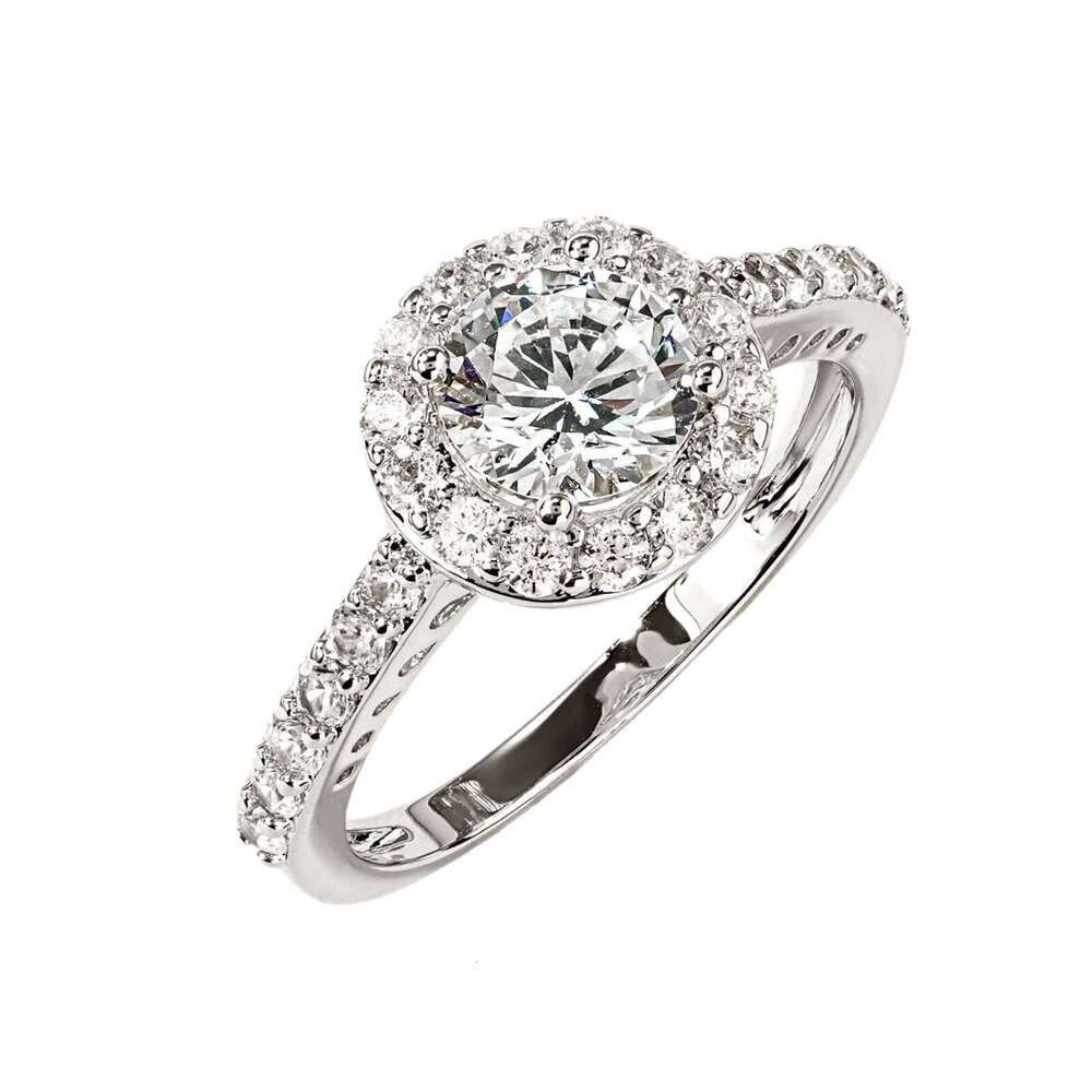 Imitation Moissanite Light High-end Luxury Full Diamond Wedding Proposal Engagement Zircon Ring Female