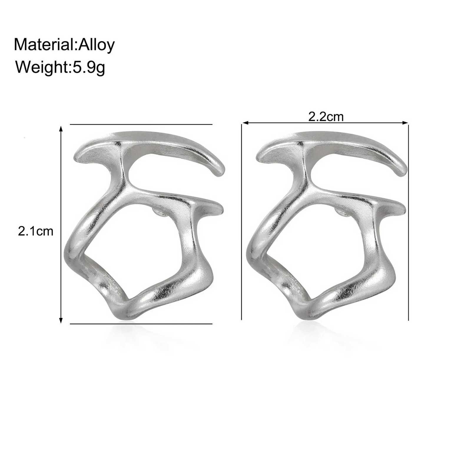 Fashion Punk Irregular Liquid Earrings Hip-Hop Personality Metal Hollow Earrings Clip for Girls Party Jewelry Gifts Y2K Accessories XJ250718