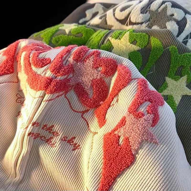 Fashion Embroidery Zip Up Hoodies Women Autumn Long Sleeve Tops Loose Hood Shirt Harajuku Y2K Clothes Female Sweatshirt Jacket Z250719