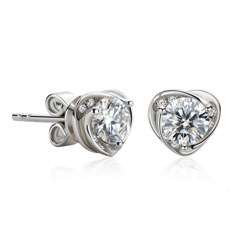 TikTok Internet Celebrity INS Style Fresh and Elegant Moissanite for Women Pure Sier Platinum Plated Earrings