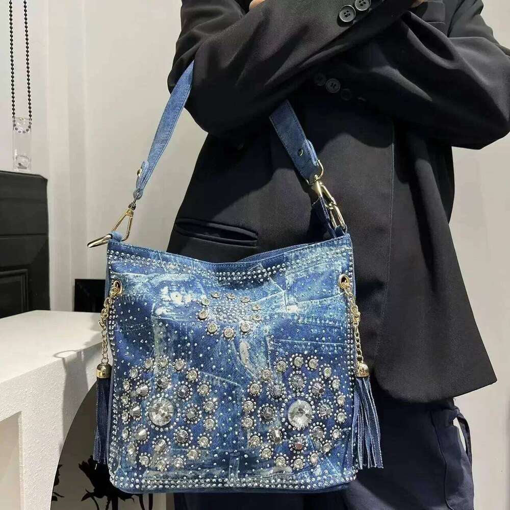 Designer Bag Women's Fashion Gradient Elegant Shoulder Bag Large Capacity Dia Denim Handbag