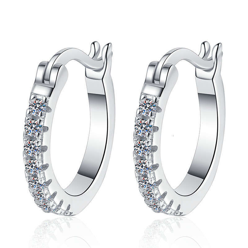 24 Points Internet Celebrity S Pure Sier Earrings Light Fashion Versatile Moissanite 21d