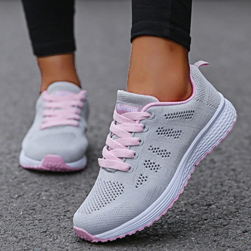 Sneakers For Women Fashion Breathable Comfortable Soft Sneakers Women Mesh Fabric Lace Up Woman Shoes Female Footwear 250717