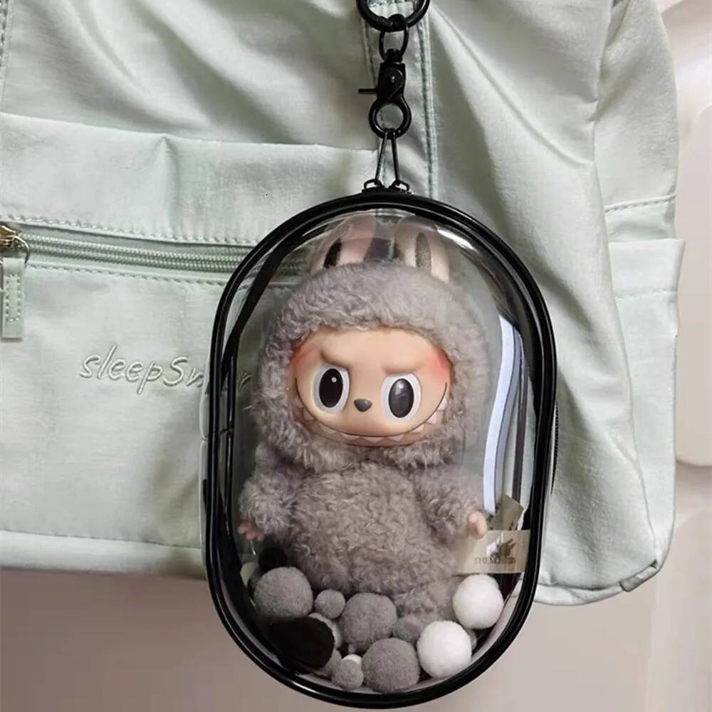Hot Sale Doll Transparent Plush Dolls Pouch Double Zippers Key Storage Keychain Bag Mystery Organizer Box