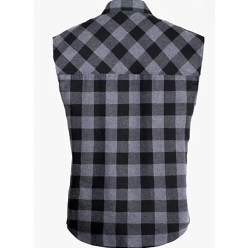 Mens Sleeveless Plaid Front Shirt Beach Cool Tops Baroque Short Sleeve Printed Button Clothing Casual Fashion Blouse 250717
