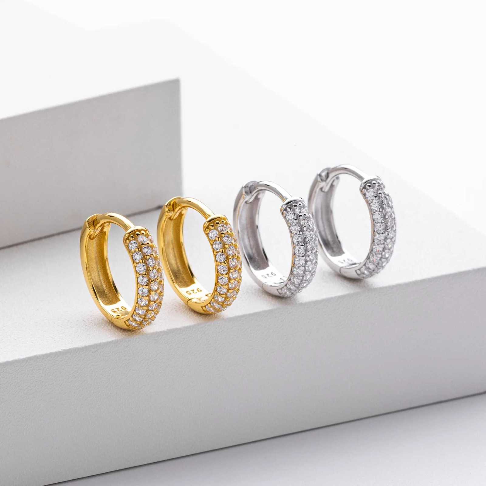 Delicate Small Inlaid Crystal Zircons Huggie Hoop Earrings for Women Men Inner Size 6/8/10mm Daily Stackable Round Ear Buckles XJ250718