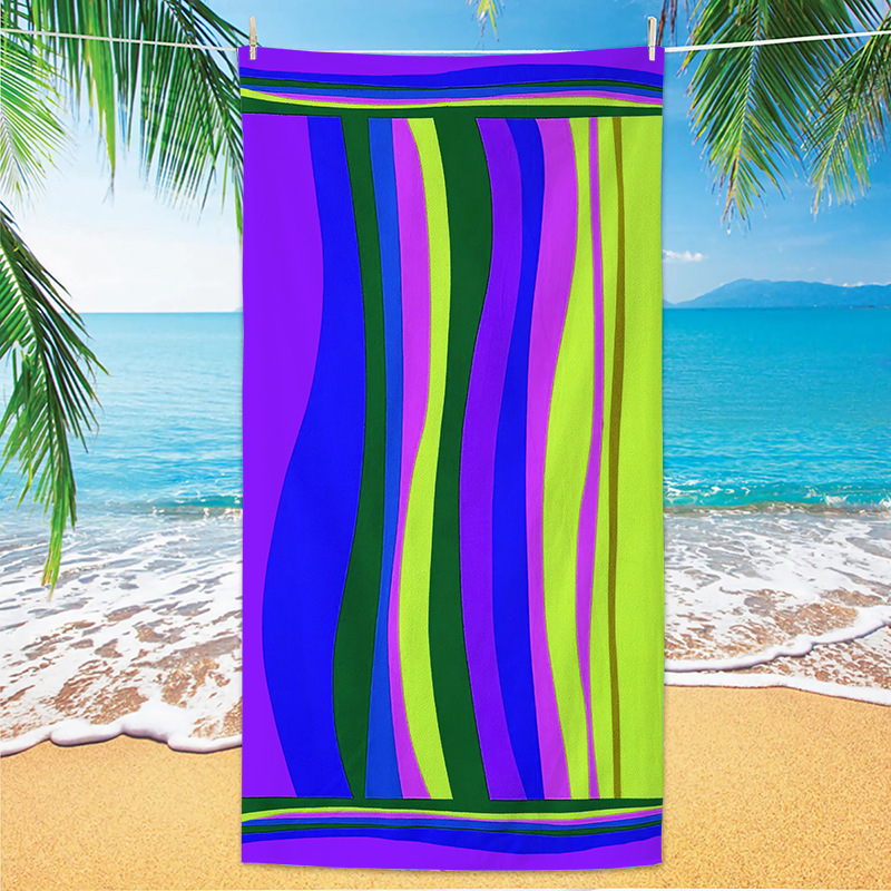 Absorbent and Quick-drying Beach Towel Microfiber Yoga Swimming Beach Towel Printed Seaside Bath Towel 70*140CM
