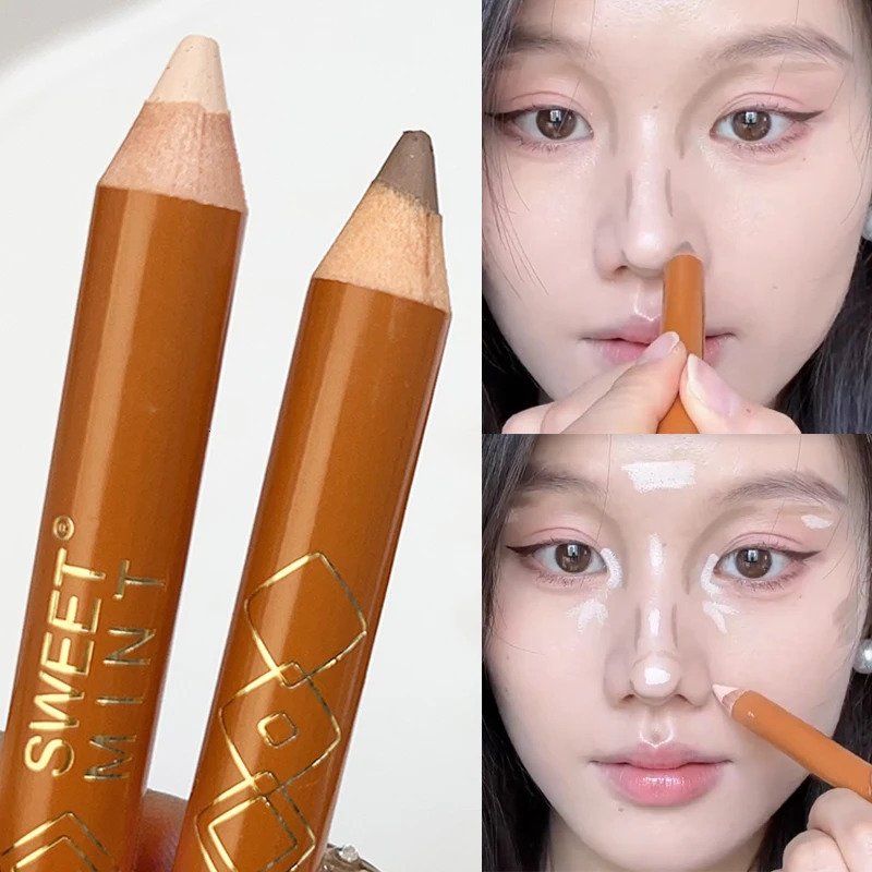 Double-ended Contouring Pen Face Brightening Corrector Nose Shadow Sculpting Natural 3D Highlighter Shading Stick Korean Makeup 250717