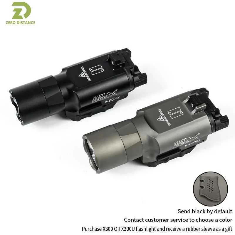Tactical SF X300U X300 Ultra Flashlight Metal Pistol Scout Light Weapon Gun D Light Fits 20MM Picatinny Rail Cam Lights XJ250718