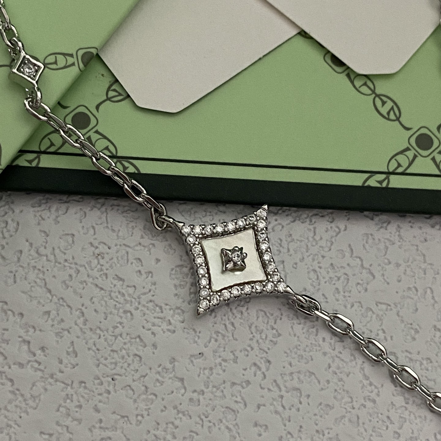 Silver - Toned Bracelet With Black Enamel, Rhinestone Halo, And Star Detail Stylish Daily & Party Jewelry Gift For Her High - Quality And Elegant Acce