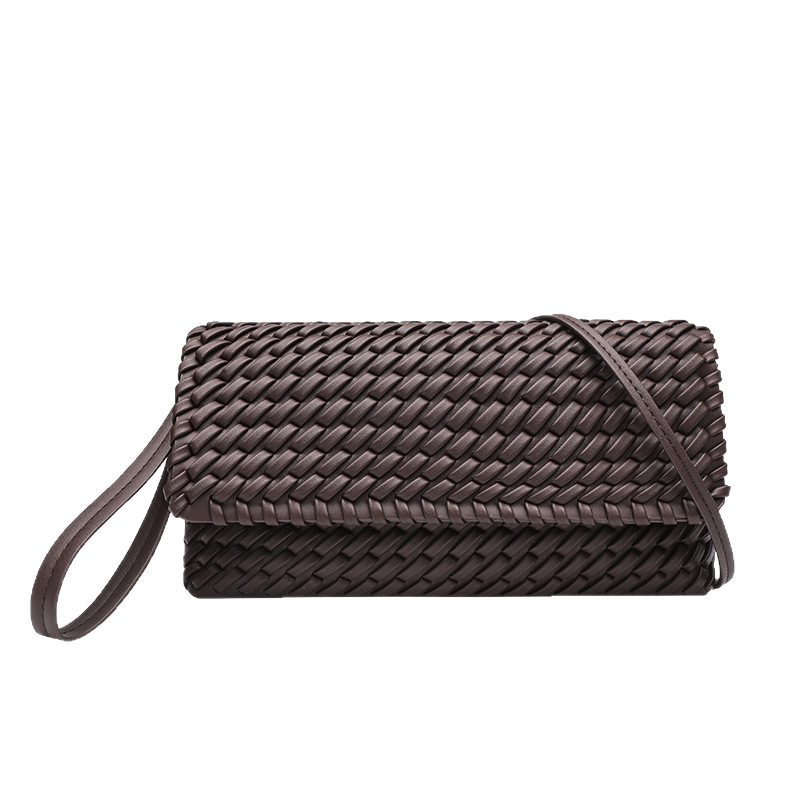Trendy High-Value Crimson Handbag Long Woven Shoulder Crossbody Bag