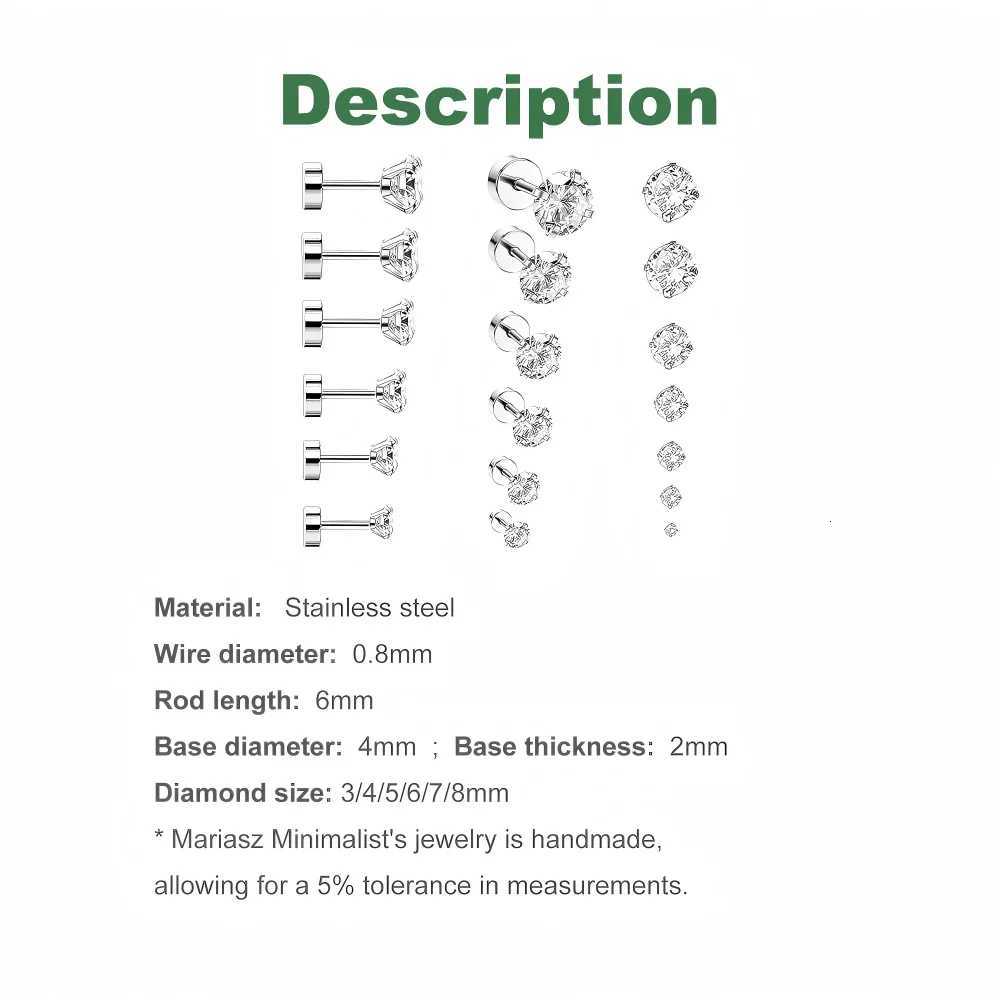 20G 3-8mm Tiny Stainless Steel Flatback Stud Earrings for Women Men Cartilage Tragus 0.8mm Piercings JewelryXJ250718