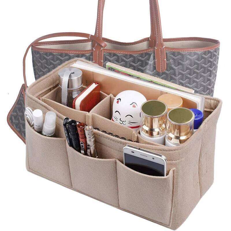 Fashion Women Cosmetic And Make up Organizer Insert For Handbag Felt Cloth Inner Bag Fits Various Bags X250718 X250718