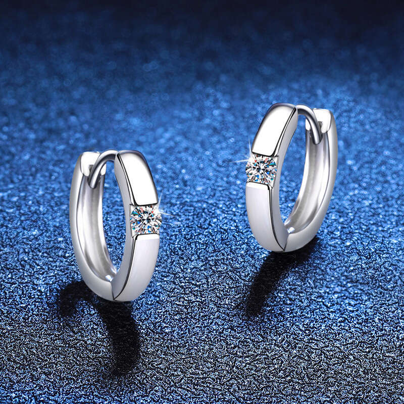 S Pure Sier Ear Studs Elegant Versatile 20 Points D Earrings Moissanite 80e