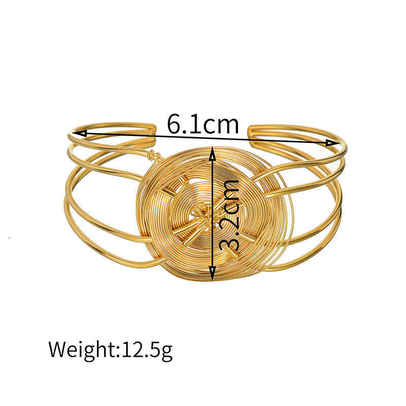 Trendy Design Woven Spiral Mesh Shell Exaggerated Personality Women's Wide Slimming Bracelet