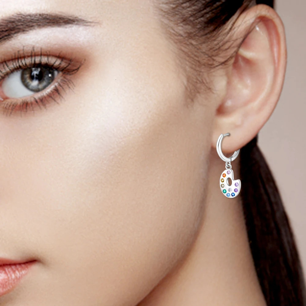 925 Sterling Silver Creative Artist Asymmetrical Earrings Sparkling Zircon Perfume Earrings For Women Fashion Party Jewelry Gift 250715