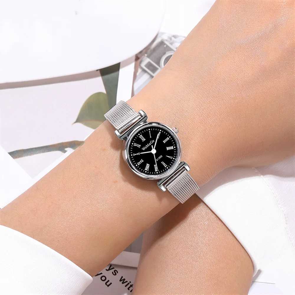 Trendy Small Dial Silver Mesh Steel Quartz Women Girl Watch W250718