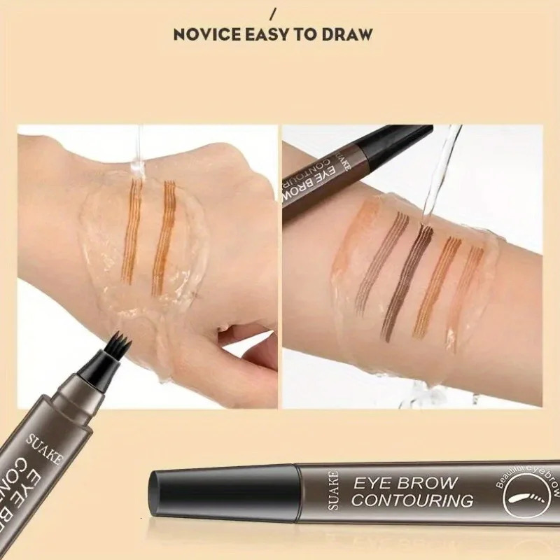Long-lasting non-smudge liquid eyebrow pencil exquisite eyebrow makeup eyebrow care four-head forked eyebrow pencil gift 250712