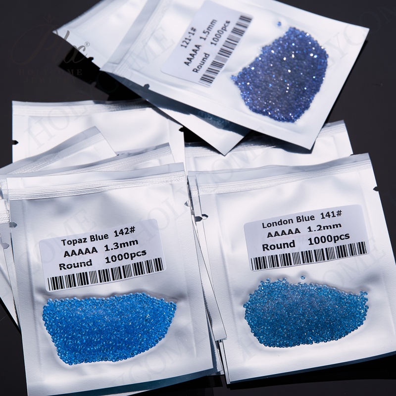 1000pcs/bag 1.1mm Color Round Brilliant Cut High Quality Synthetic Nano Stone for Wax Casting Heat Resistance Loose Gemstone Jewelry DIY