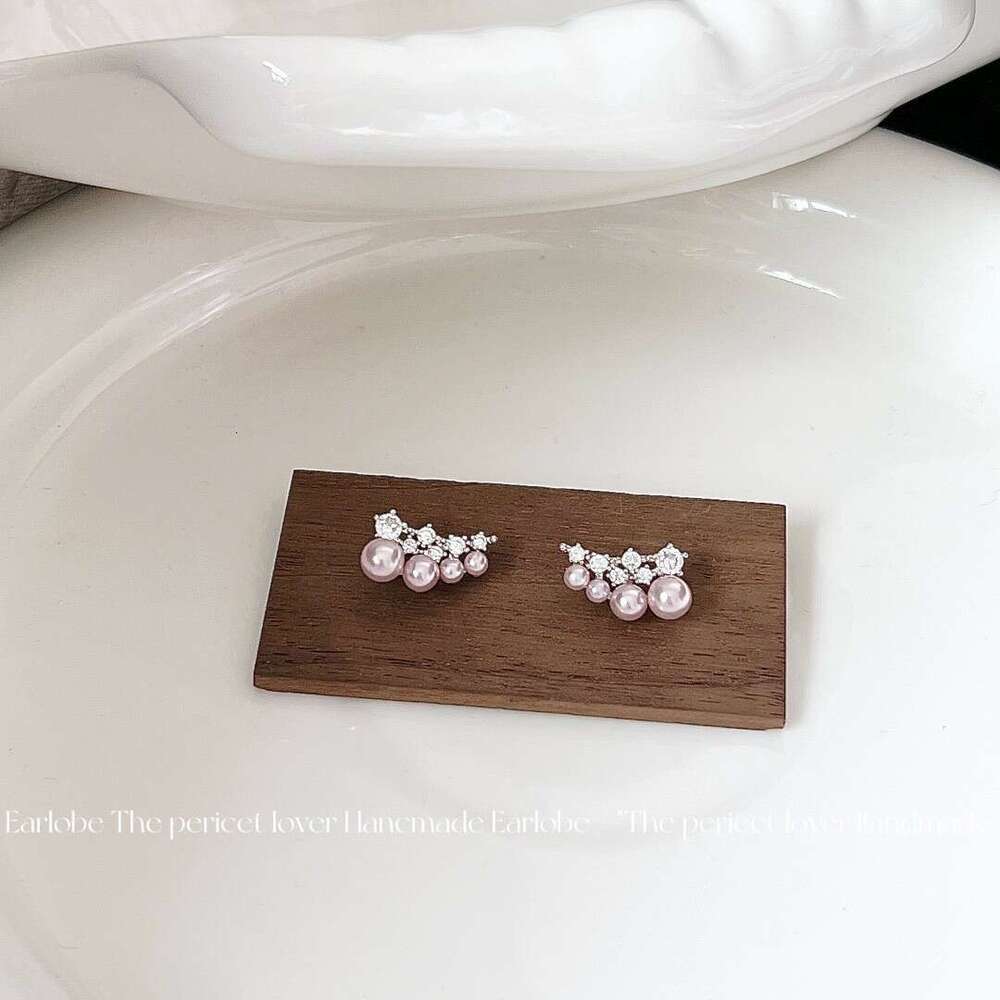 Manta Rose Pearl Zircon Set Versatile Light Elegant Unique High-end Feel Earrings for Women