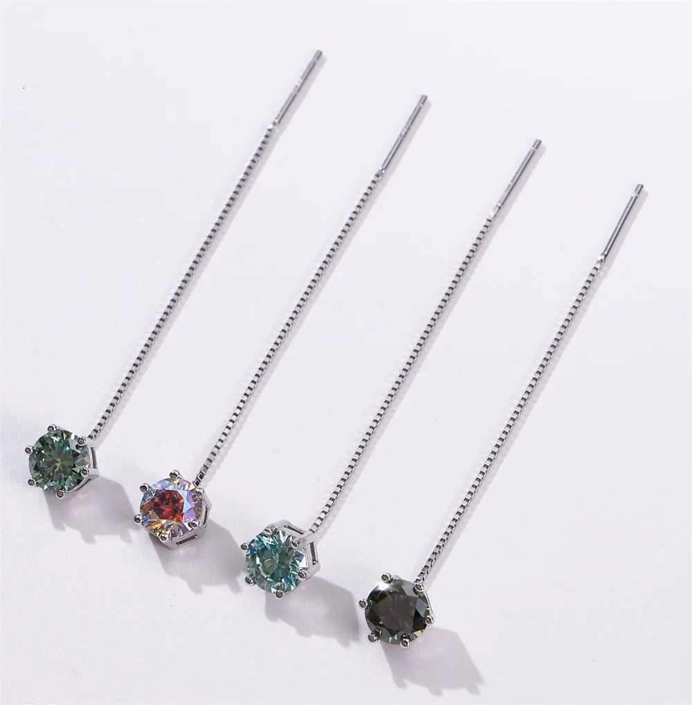 5-6.5mm Moissanite Women Drop Earrings for Charm Lady Solitaire Genuine 925 Sterling Silver Female Dating Party Earring Gift XJ250718