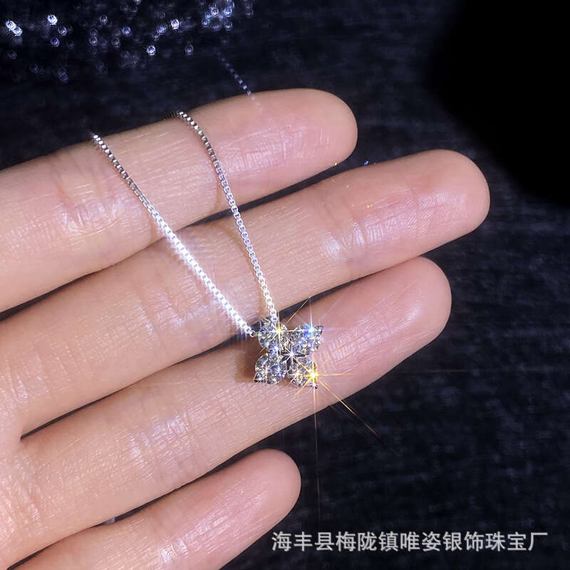 D Color Moissanite S Sier Necklace Women Lucky Four-leaf Clover Clavicle Chain Ins Style High-end Feel fcb