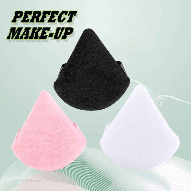 1236Pcs Triangle Velvet Powder Puff Face Cosmetic Eye Beauty Makeup Tool Reusable Sponge Washable Mini Accessorie 250716