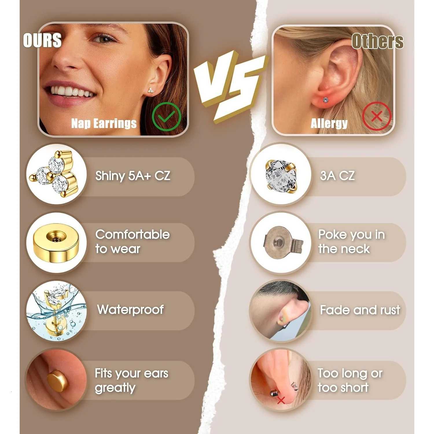 1pc Earrings for Sensitive Ears Surgical Stainless Steel Earrings for Women Dainty Flat Back Earring Stud Hoop Cartilage XJ250718