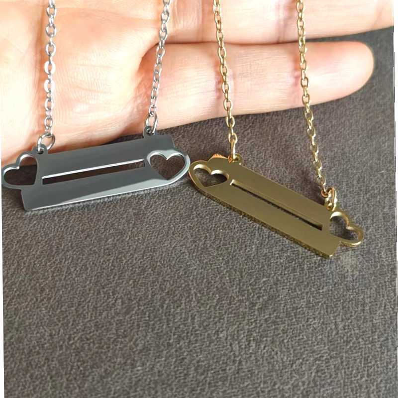 10pcs/lot 13*35mm Stainless Steel Blank Bar Necklace for Women Necklaces Simple Pendant Stainless Steel Jewelry W250718