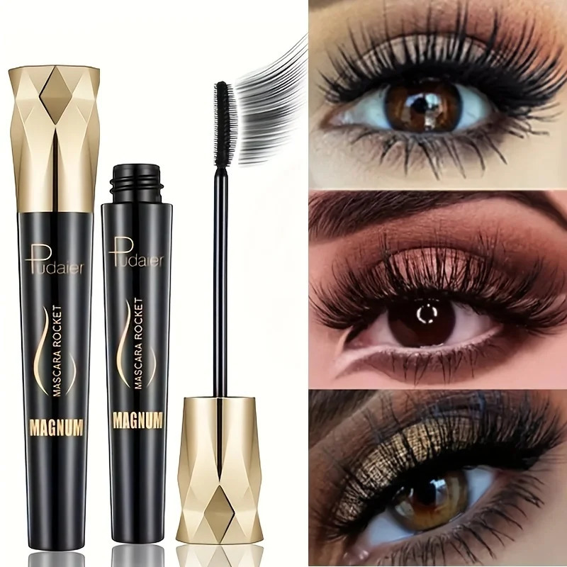 1pc Pudaier Fiber Lash Mascara - Waterproof Smudge-Proof Long-Lasting Black Extensions Natural Look No Flaking or Clumping 250717