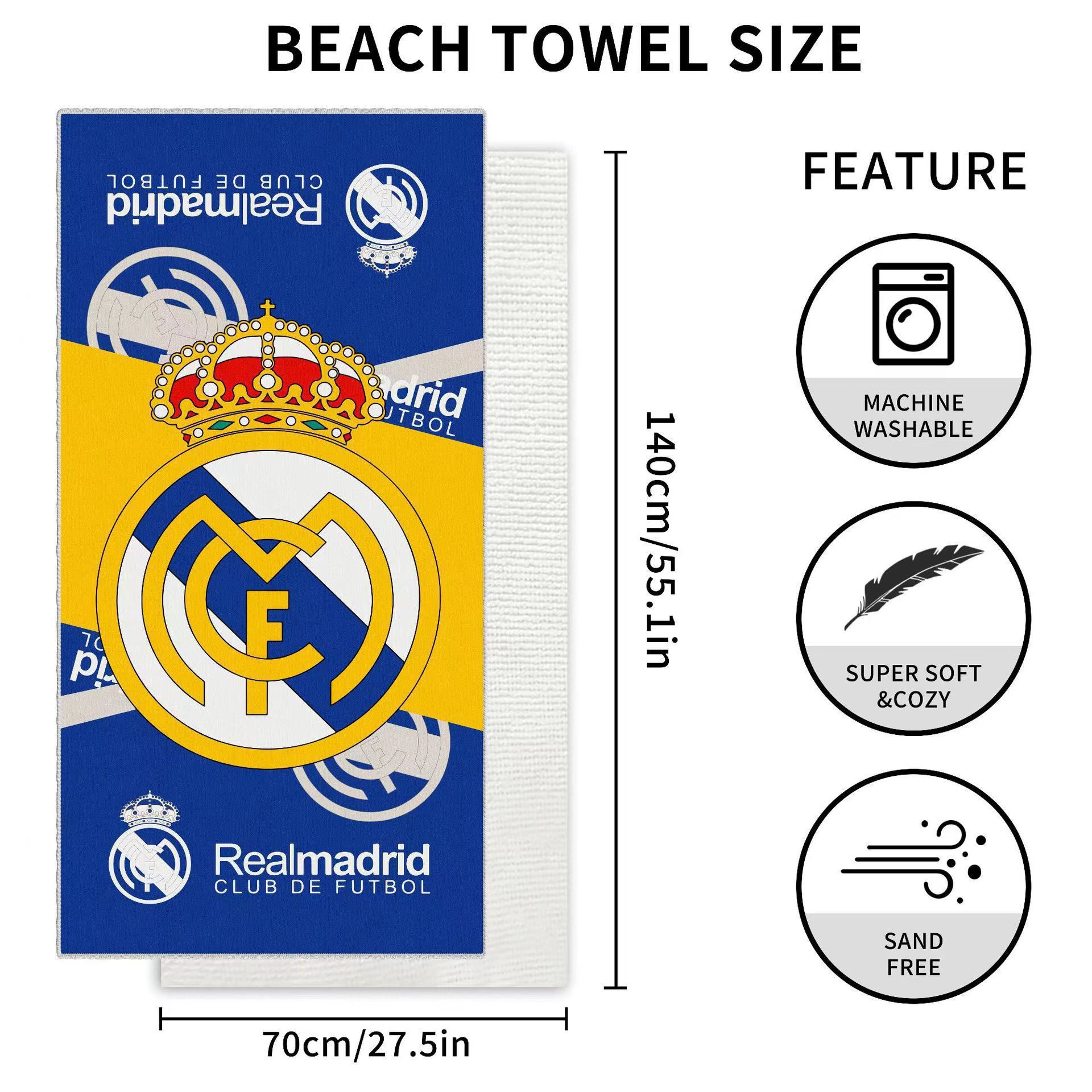 Designer Absorbent and Quick-drying Beach Towel Microfiber Yoga Sports Towel Swimming Beach Towel Printed Seaside Bath Bath Towel70*140CM