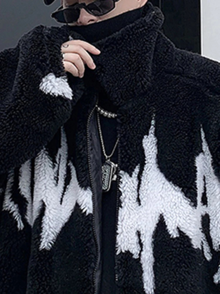 Mauroicardi Winter Oversized Thickened Warm Fluffy Faux Fur Jacket Men Raglan Long Sleeve Zip Up er Clothes 250715