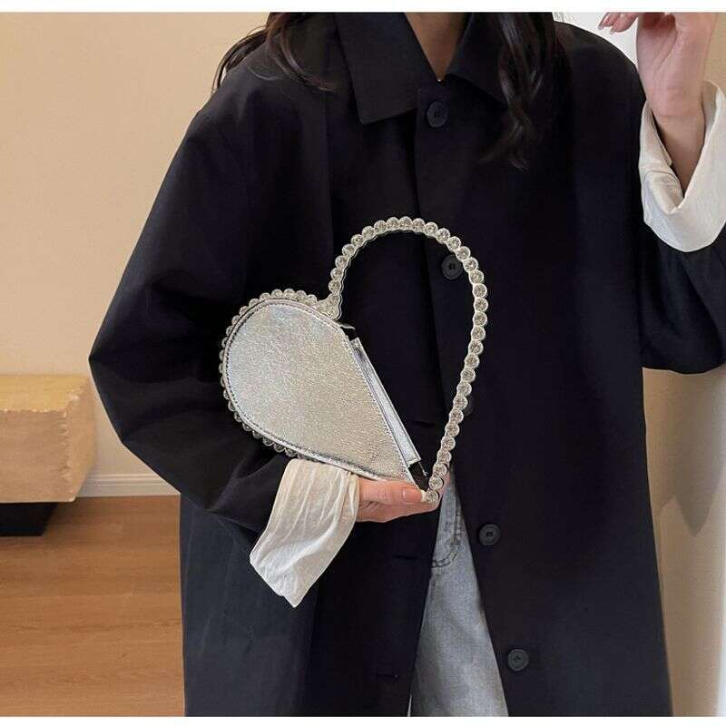 Women's spring summer new style hand-held heart-shaped with dias evening fashionable and stylish women's bag handbag