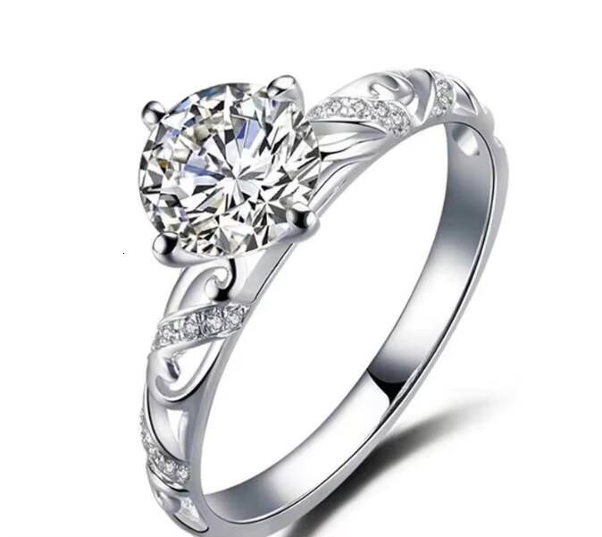 American Factory Wholesale D Color Moissanite Double Ring Platinum Wedding Proposal Diamond-Like Appeal for Women