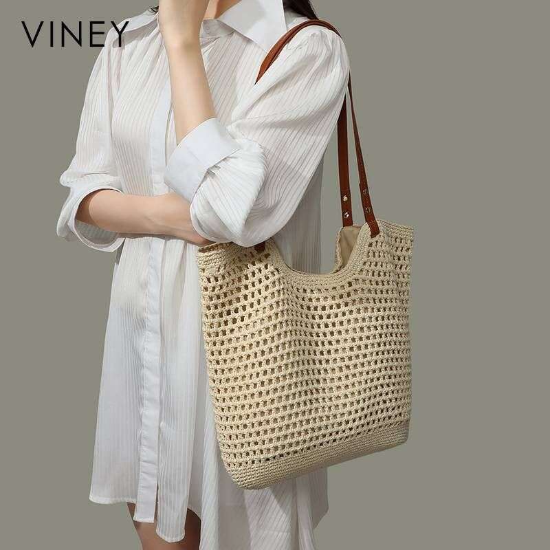Handbag New Women's Large Capacity Tote Shoulder Straw Holiday Woven Bag