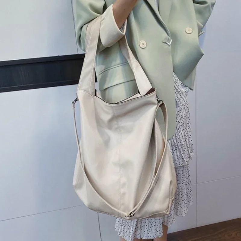 Fashion Big Leather Tote Bag For Women Large Capacity Retro Shoulder Bags Soft Leather Crossbody Handbags Large Lady Shopper Bag 250715