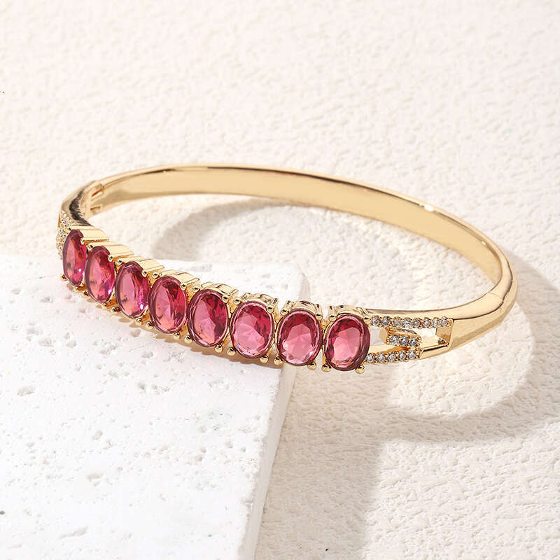 Korean Red High-End Elegant Versatile Ins Style Belt Buckle Bracelet Dia-Studded New Women's