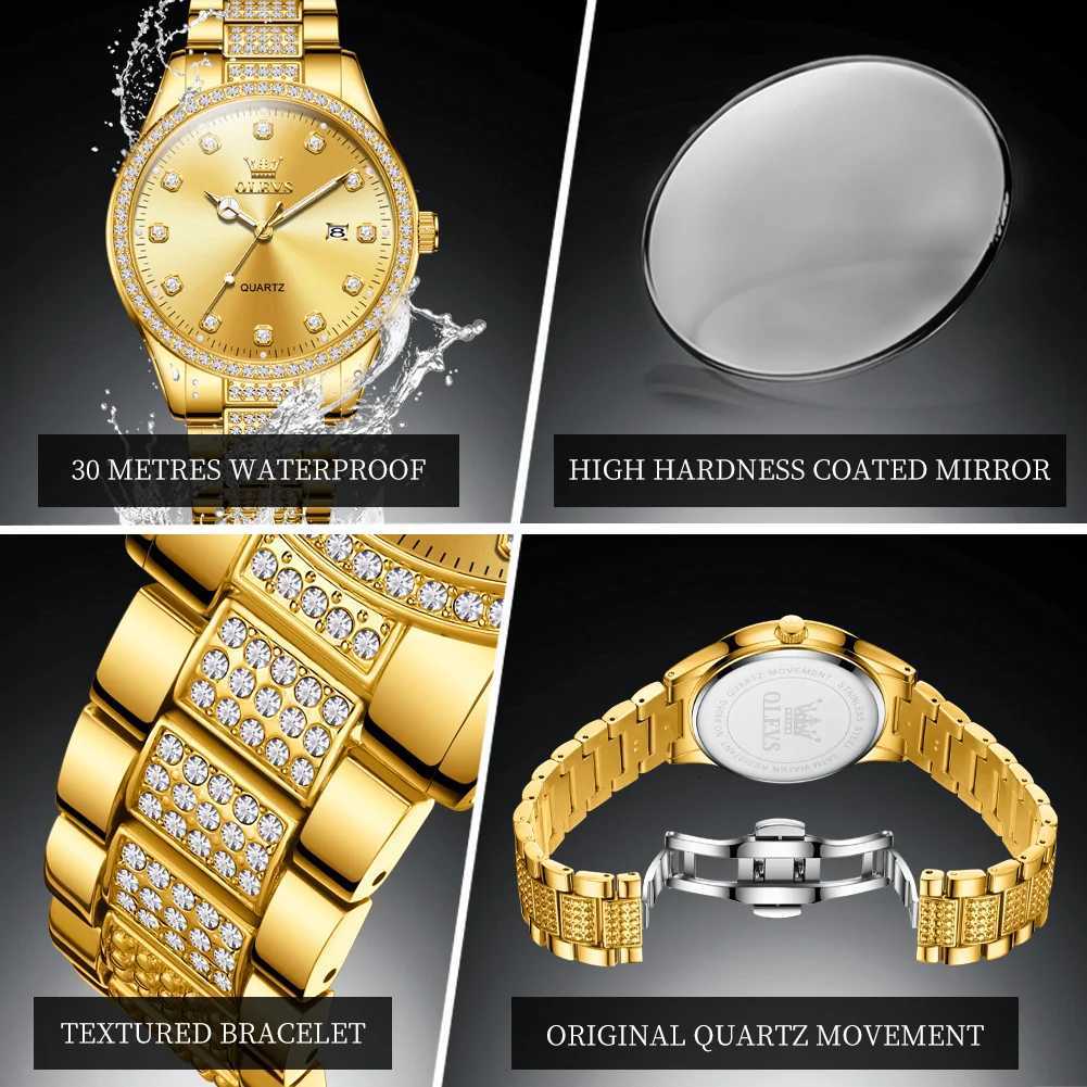 OLEVS Original Fashion Quartz Watch for Men Stainless Steel Waterproof Calendar Luminous High Quality Fashion Wrist Watch Men W250718